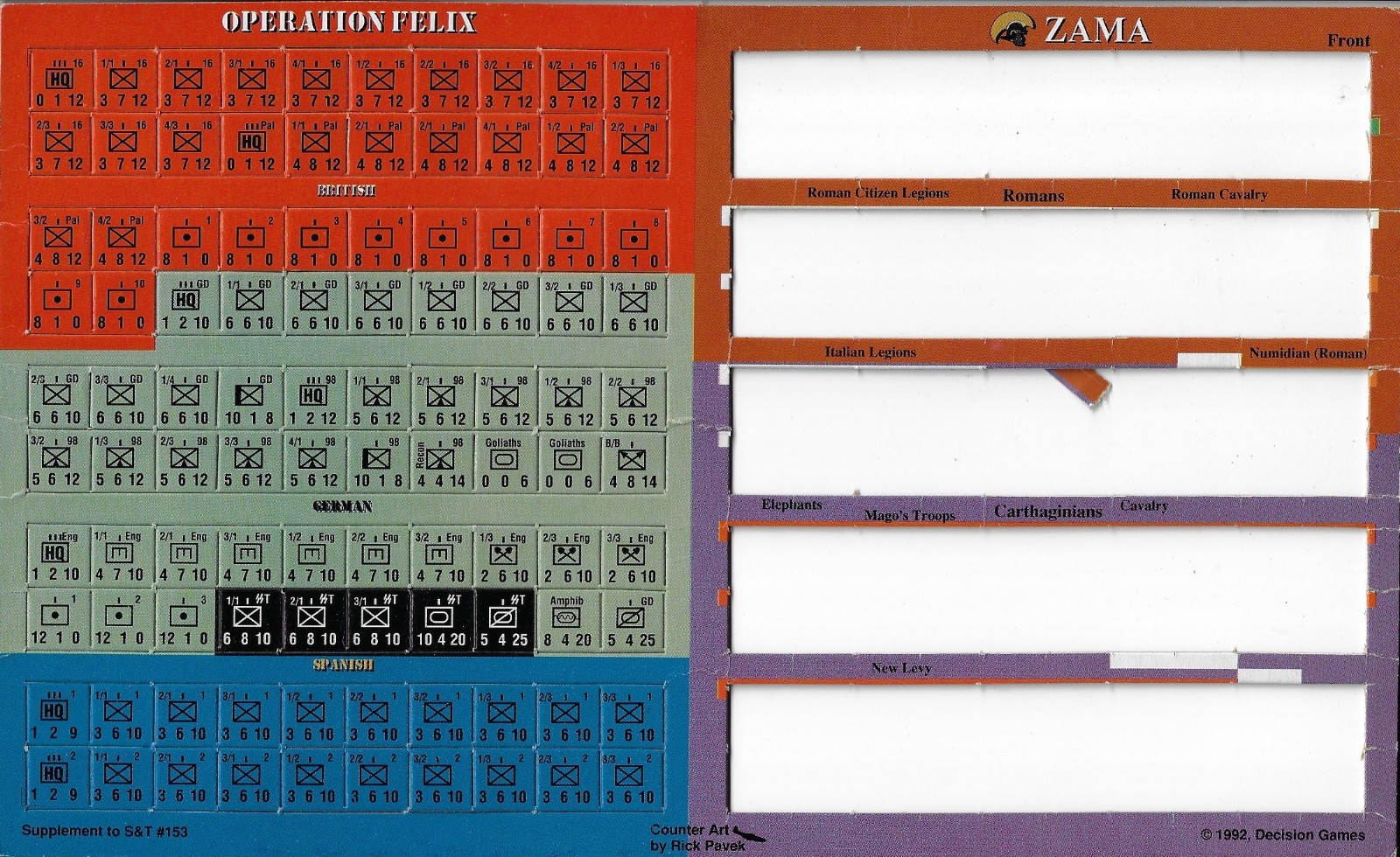 Strategy & Tactics S&T#153 2 Games: Opreration Felix & Zama Ancients – Play Copy