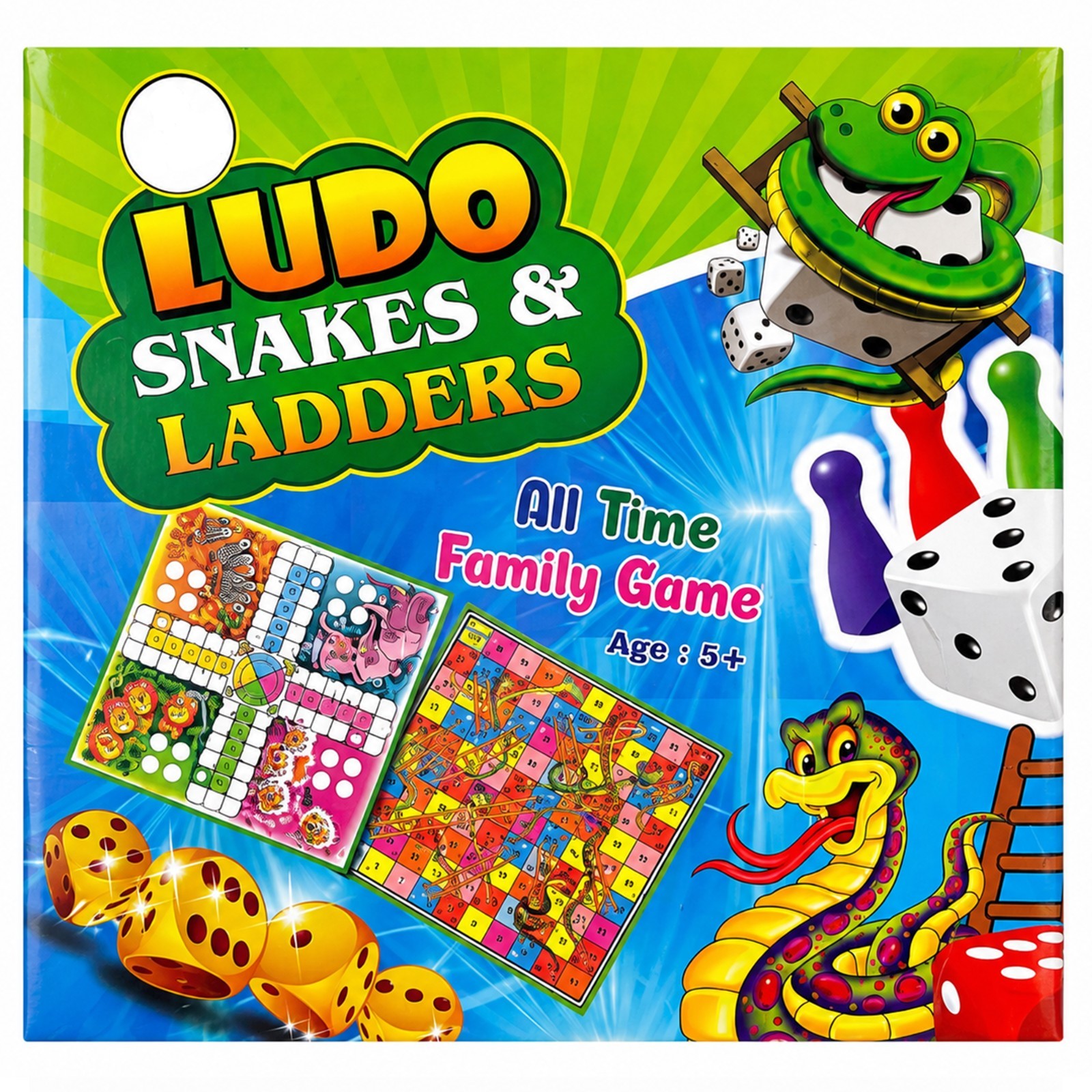 Ludo & Snakes and Ladders Family Board Game Set Kids Adults Indoor Fun plastic