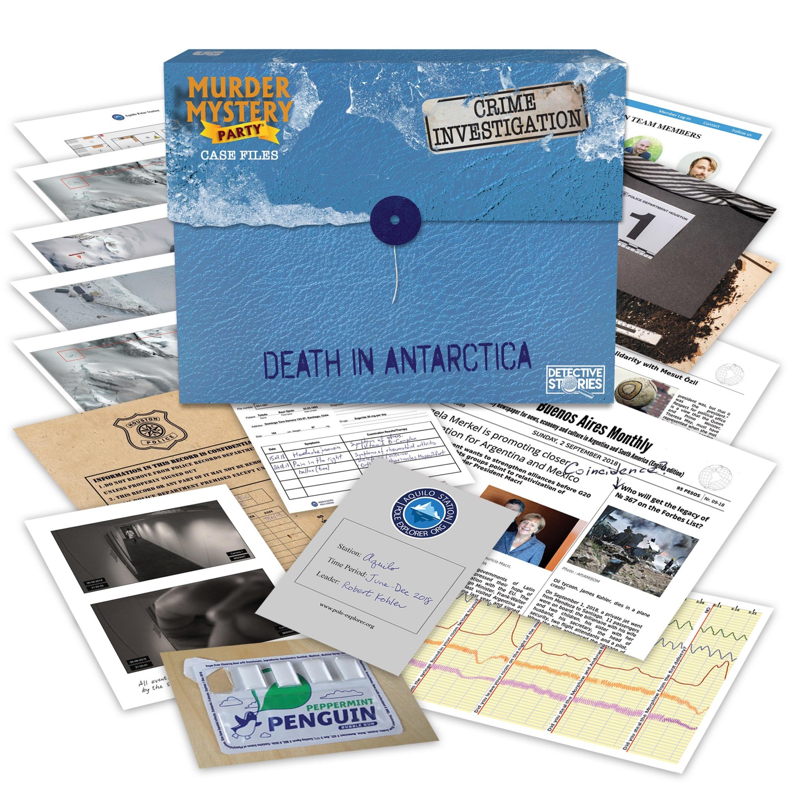 , Death in Antarctica, Case File Game for 1+ Players, Ages 14 and Up