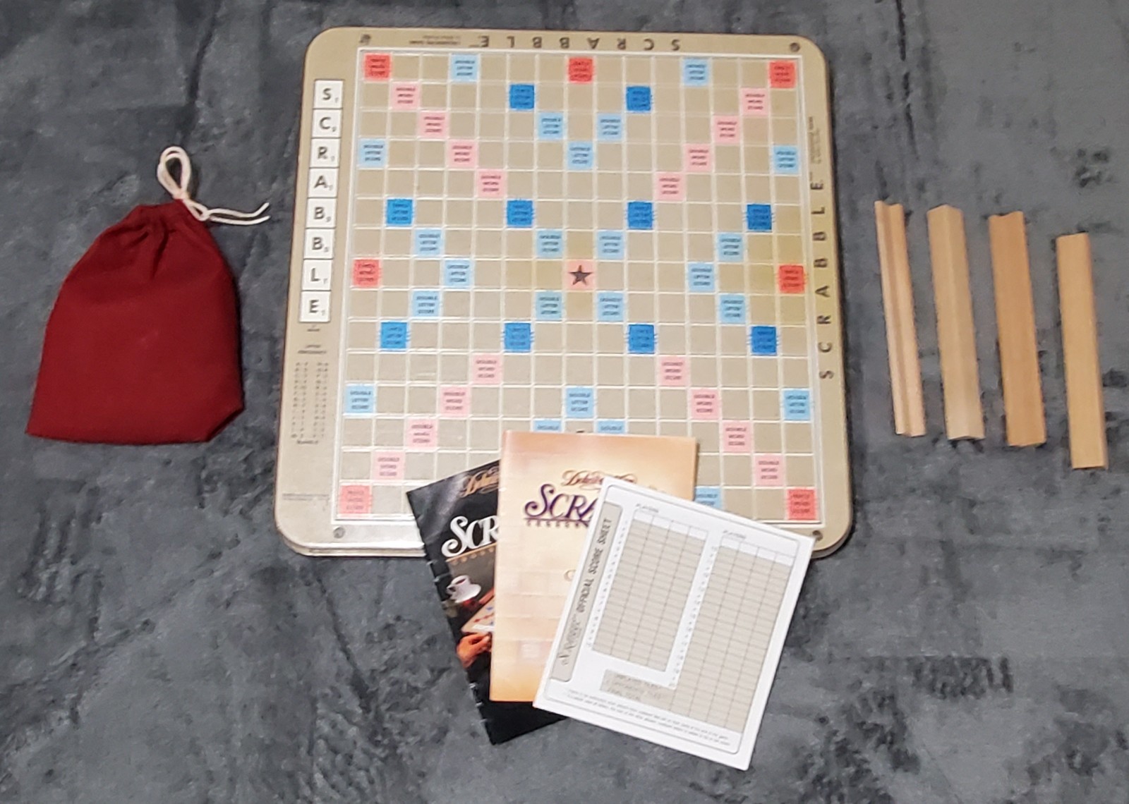 Milton Bradley 4034 Scrabble Rotating Game Board Deluxe Ed (1989) 100% Complete