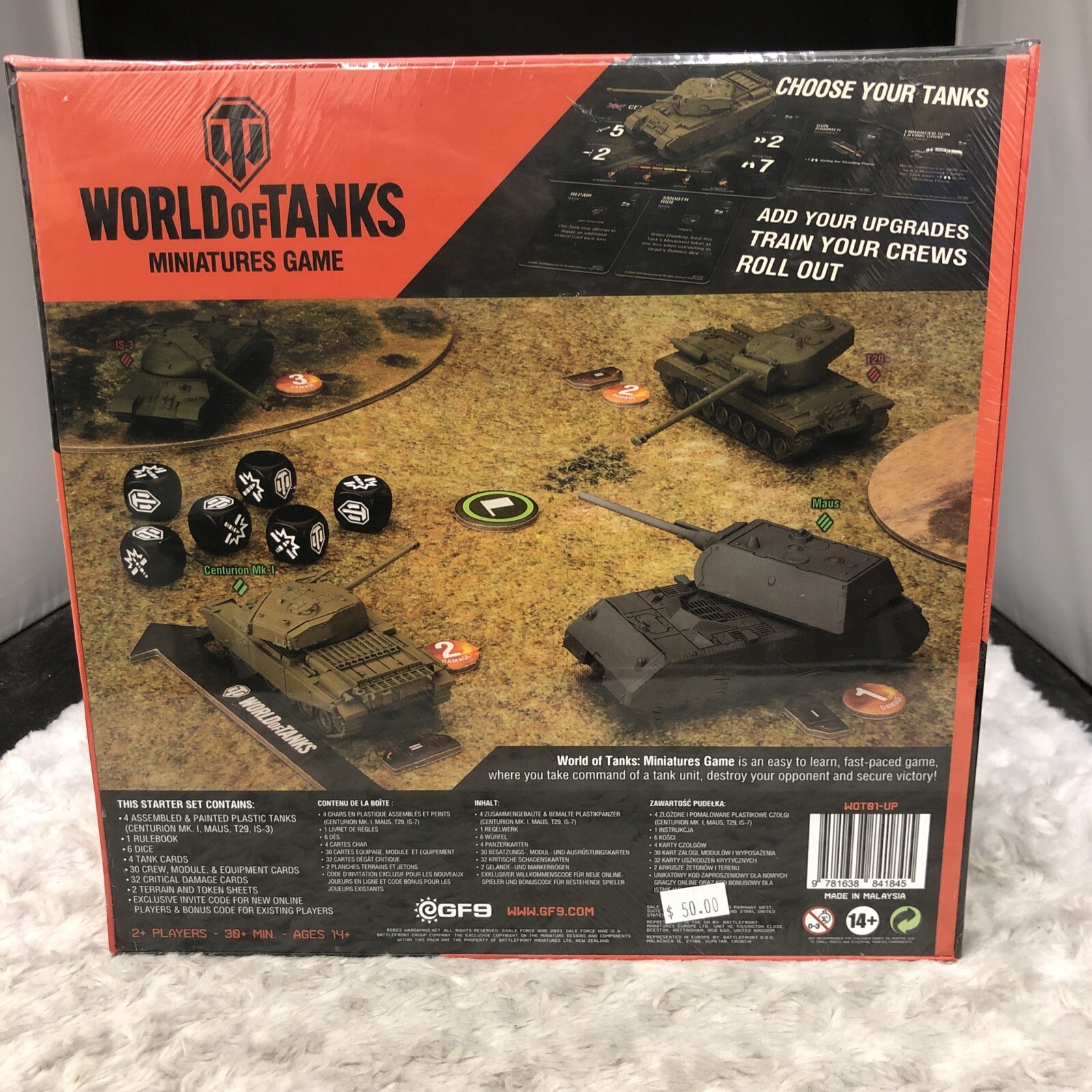 2023 World of Tanks Starter Set (Maus, T29, IS-3, Centurion) Gale Force 9 New