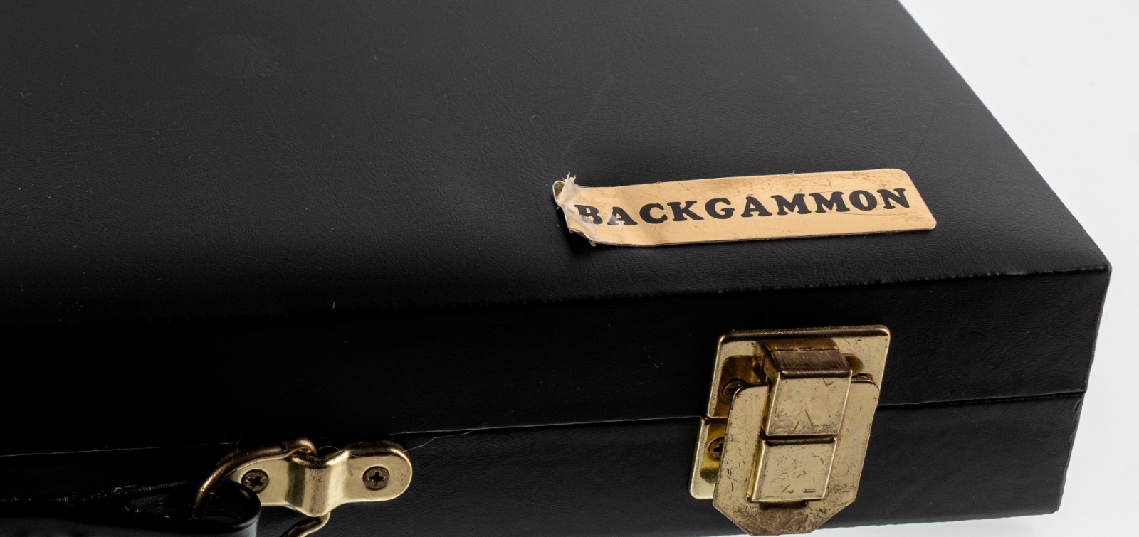 WE Games Backgammon Briefcase Set 204115 2007 Black Red Grey 14.5″ Used Complete
