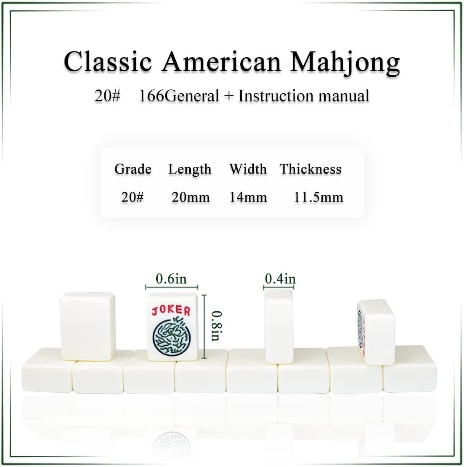 NEW Travel American Mahjong Set 166 White Tiles Racks Panda Bag 0.8in