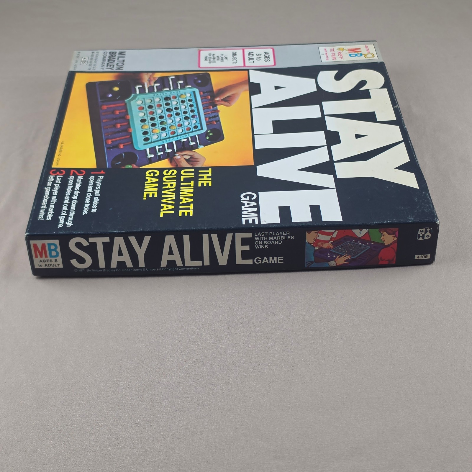 Vintage 1971 Milton Bradley Stay Alive Board Game Complete With All 20 Marbles