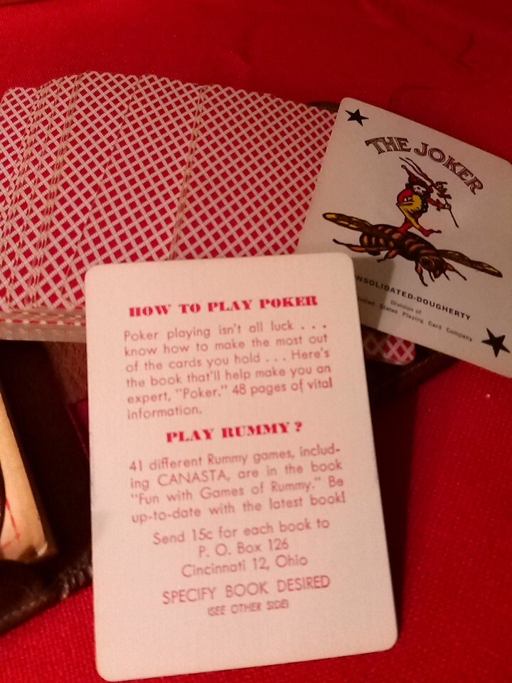 Vintage Deluxe Play Kit Leather Dice, Cards Chips Score Cards