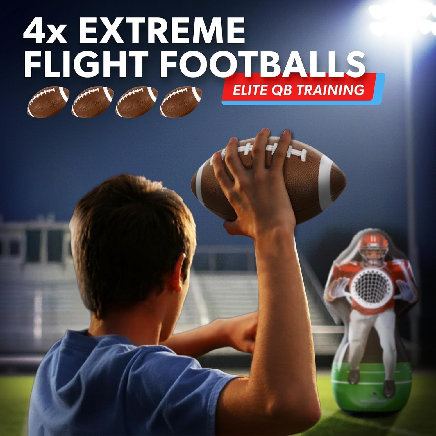 Touchdown Challenge Game – Inflatable Receiver & 4 Rubber s