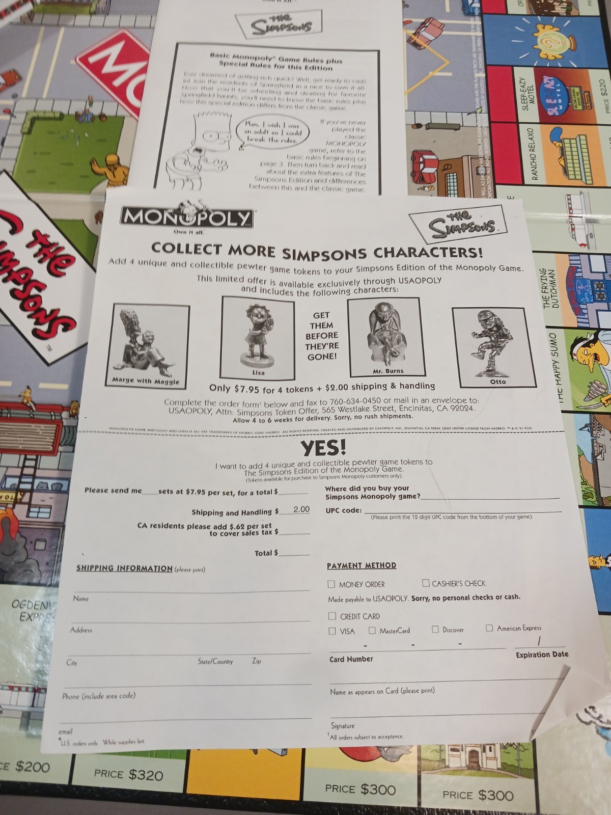 Monopoly The Simpsons Board Game 2001 Preowned Complete