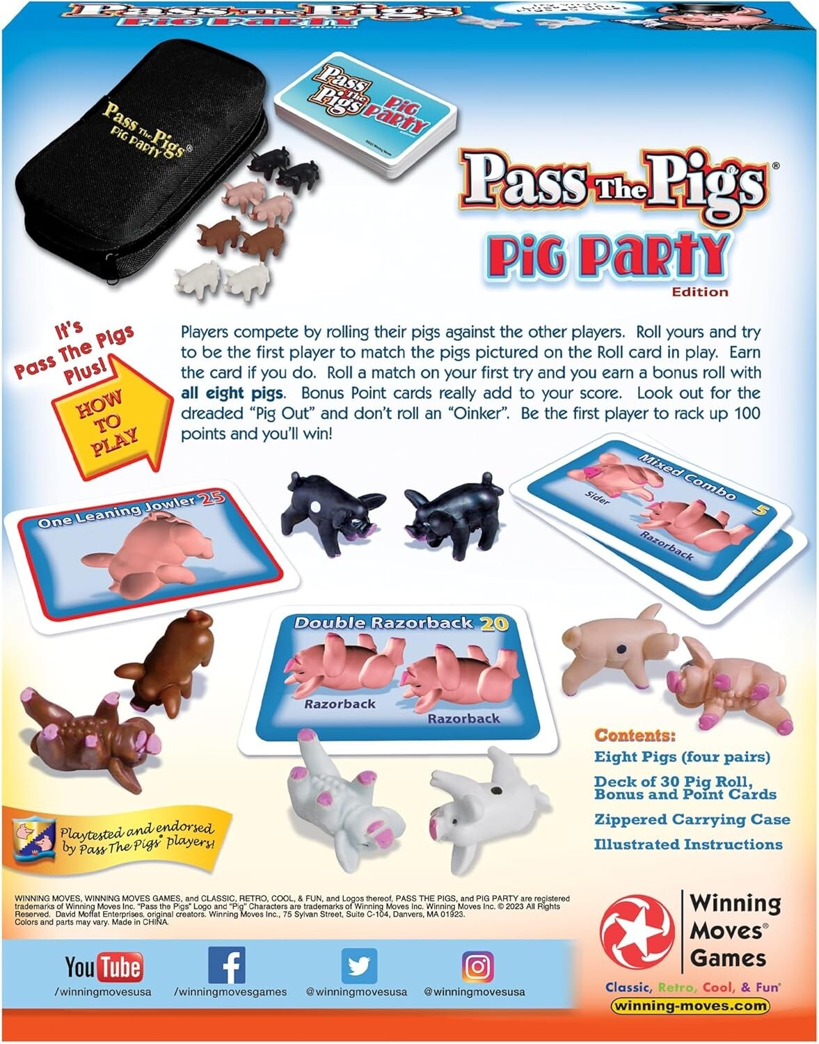 Pass The Pigs PIG PARTY – Dice Party Game – Family Game Night Kids 7+ & Adults