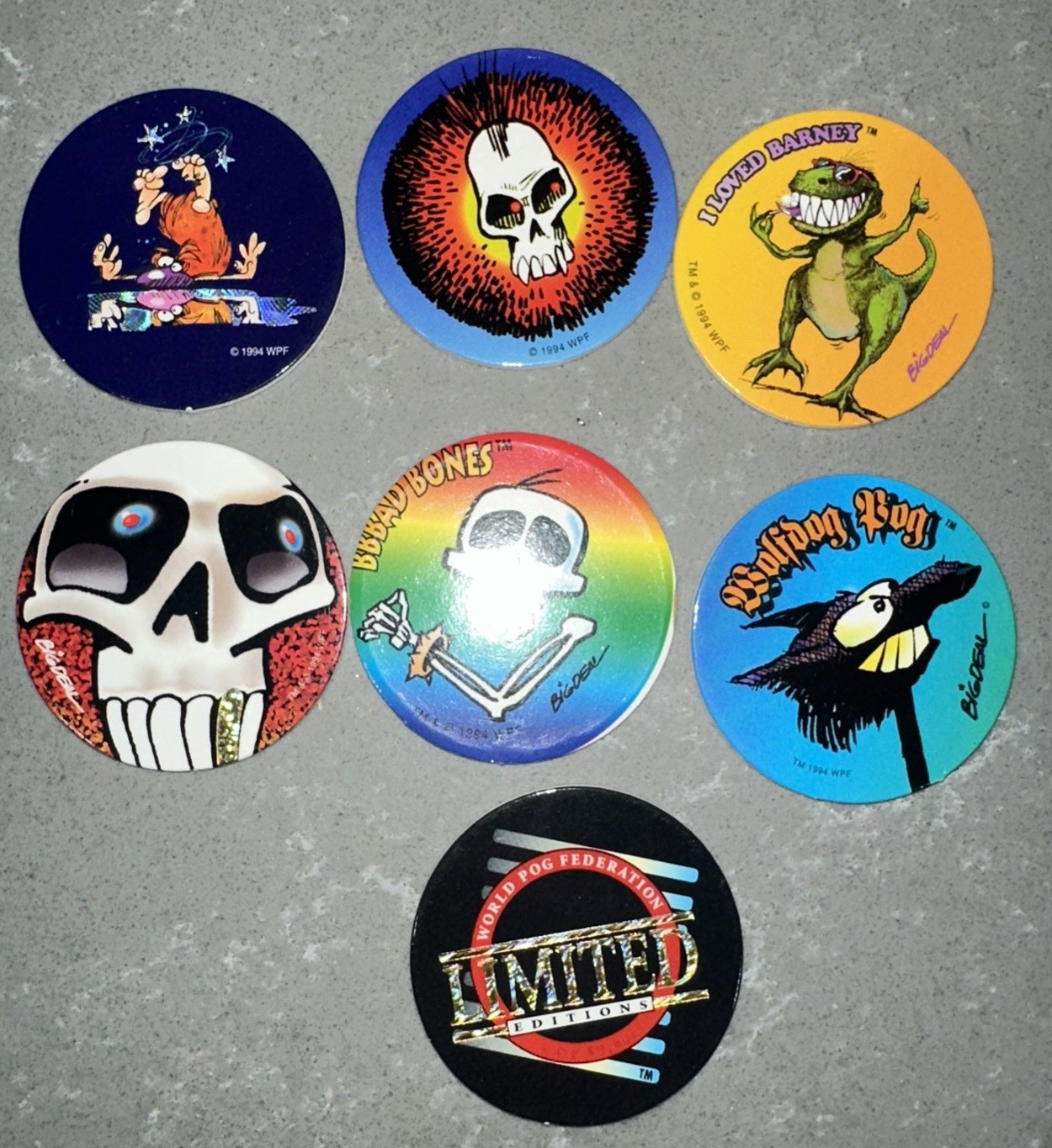 VINTAGE 1990s Lot of 104 POISON Skull Bones Pogs Slammer Whammers Milk Caps