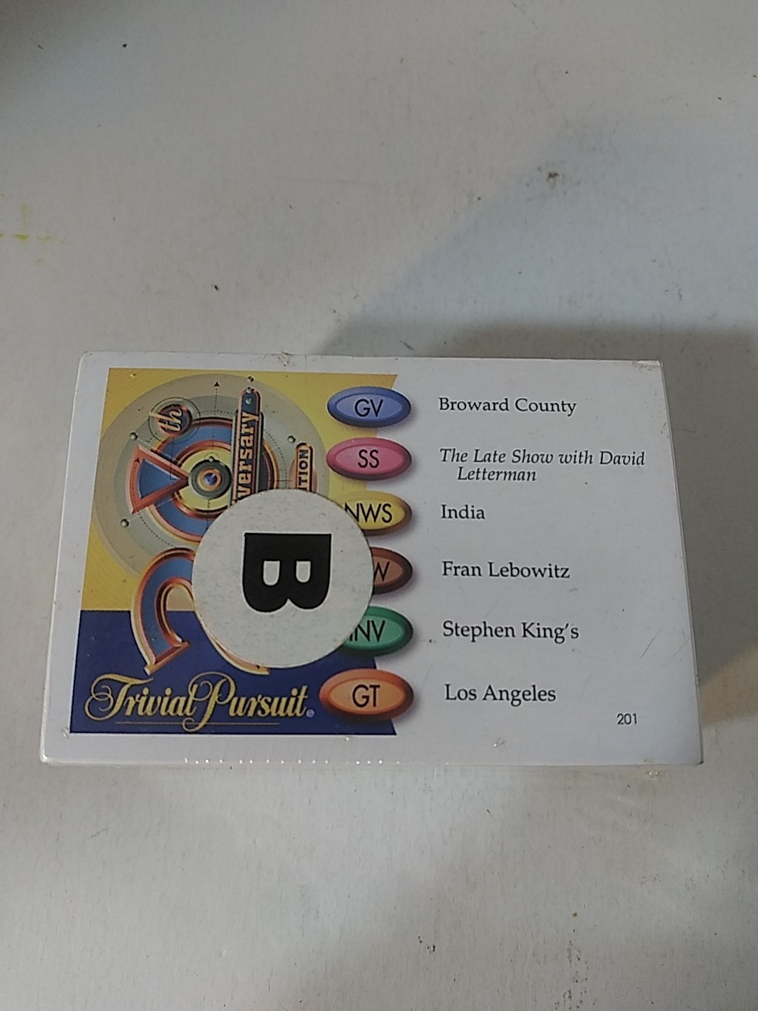 Trivial Pursuit 20th Anniversary Edition B Deck of 100 Trivia Replacement Cards