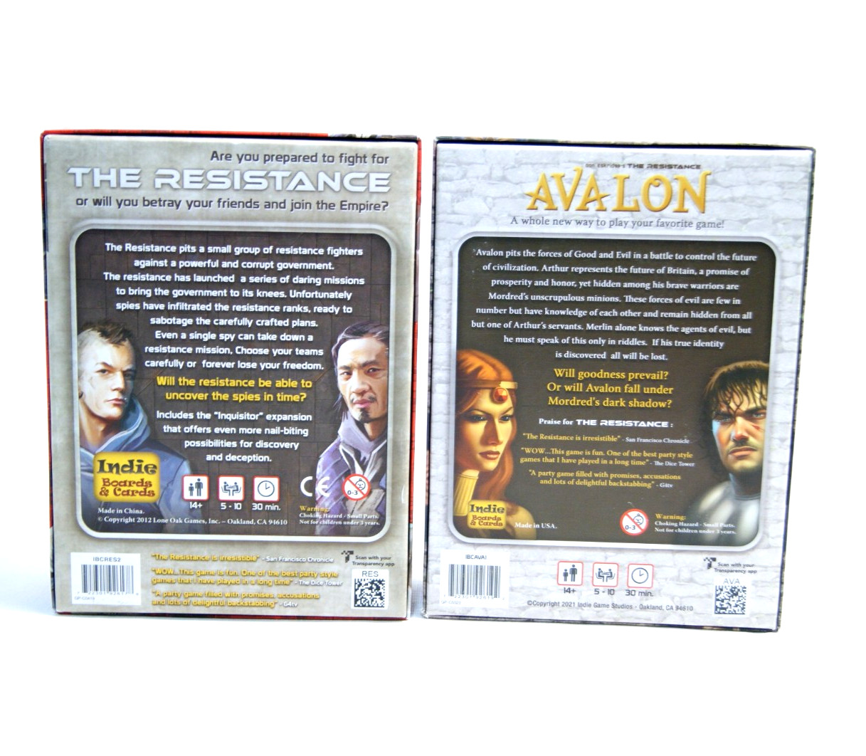 The Resistance & Avalon Lot of 2 Games by Indie Boards & Cards See Details