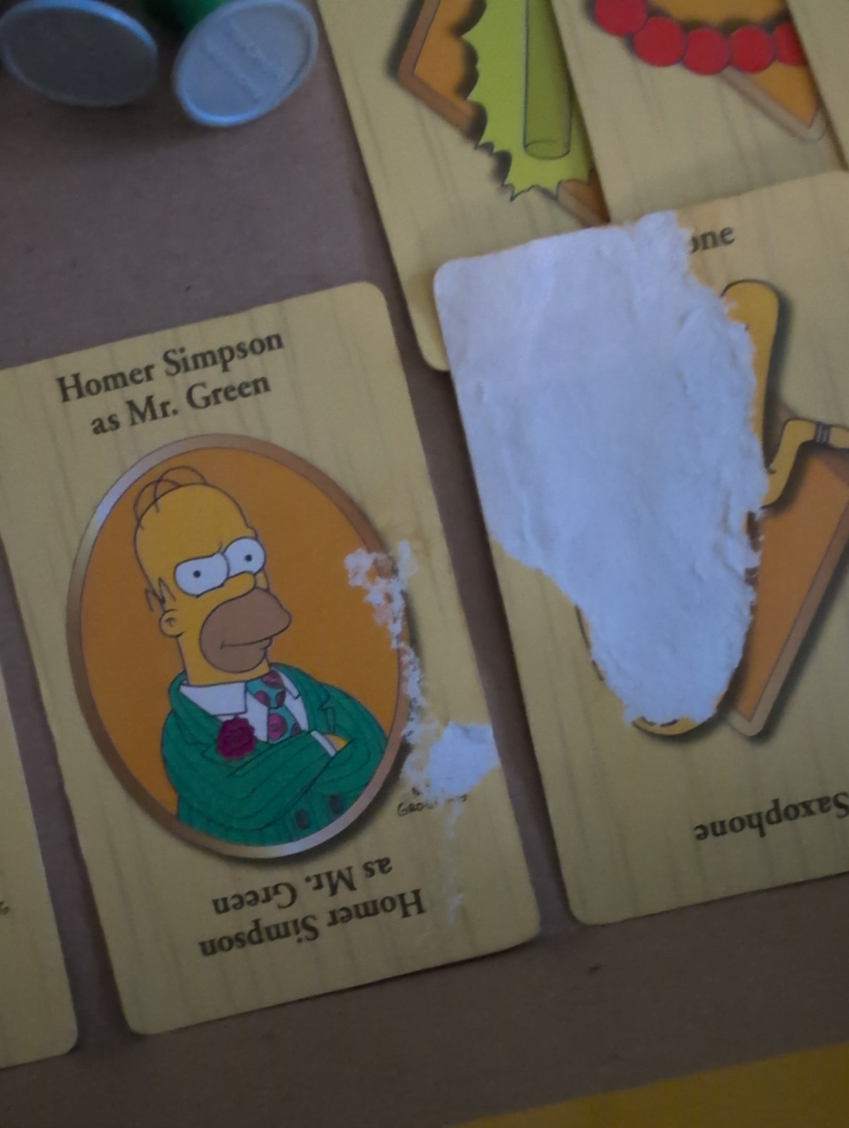 2002 The Simpsons Clue Game Replacement Pieces Characters Cards Dice Score