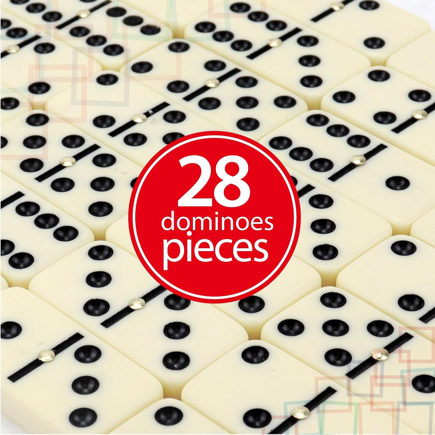 – Premium Double 6 Dominoes Set, Classic Domino Game with Vinyl Case, Tiles for