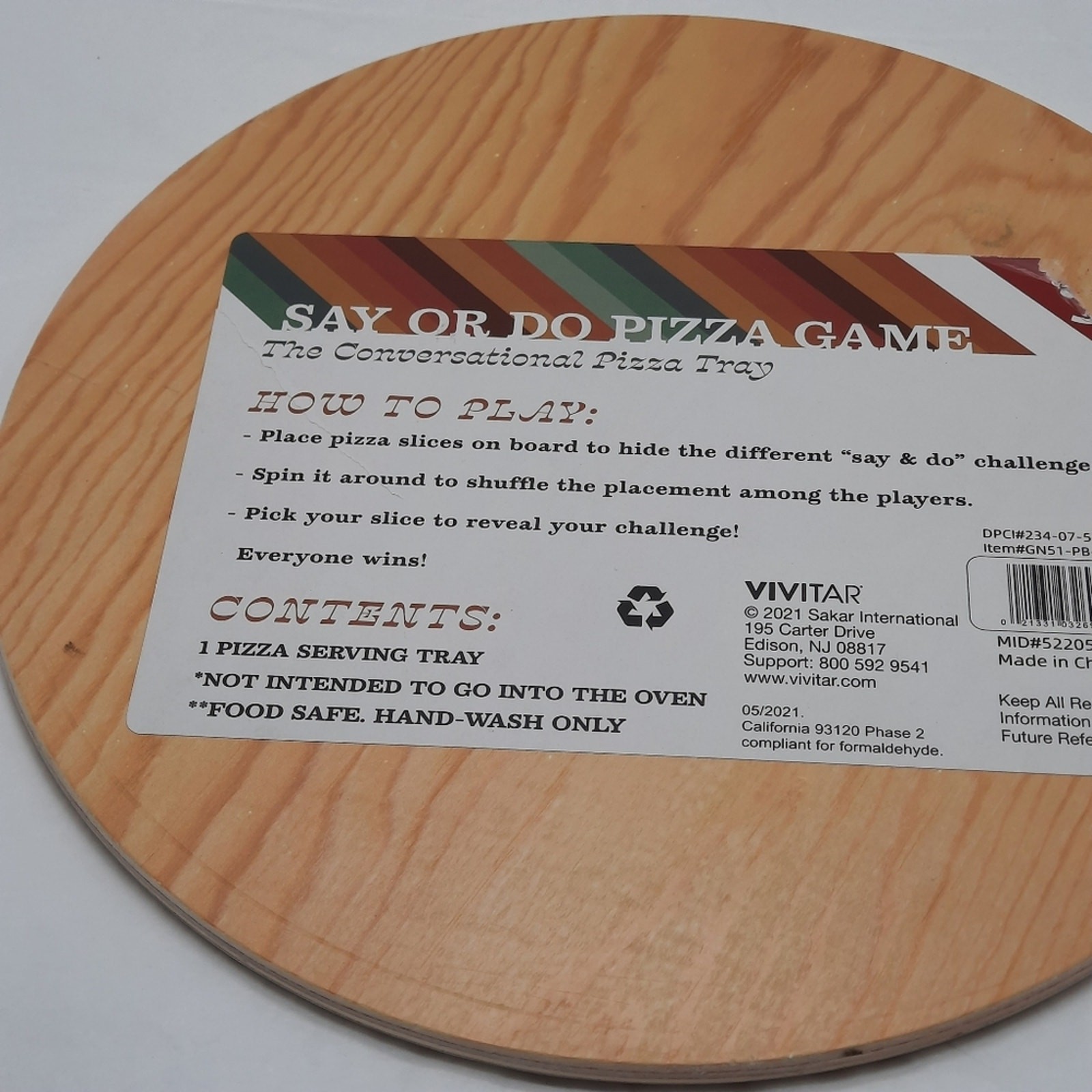 The Conversational Pizza Tray Say Or Do Pizza Game Wooden