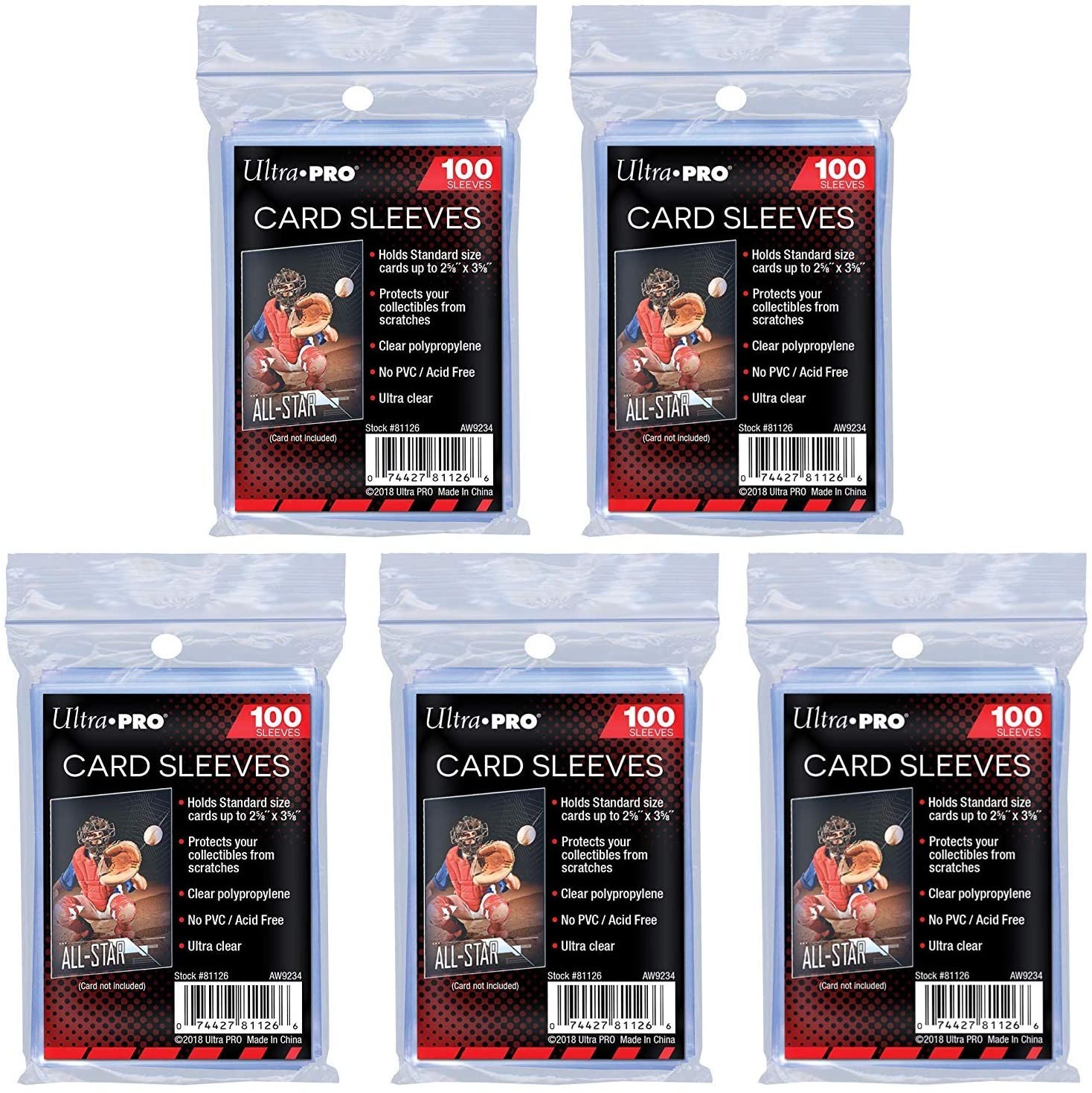 Ultra Pro 100 Pcs Penny Soft Card Sleeves Standard Size – 10 Pack (1000 sleeves)
