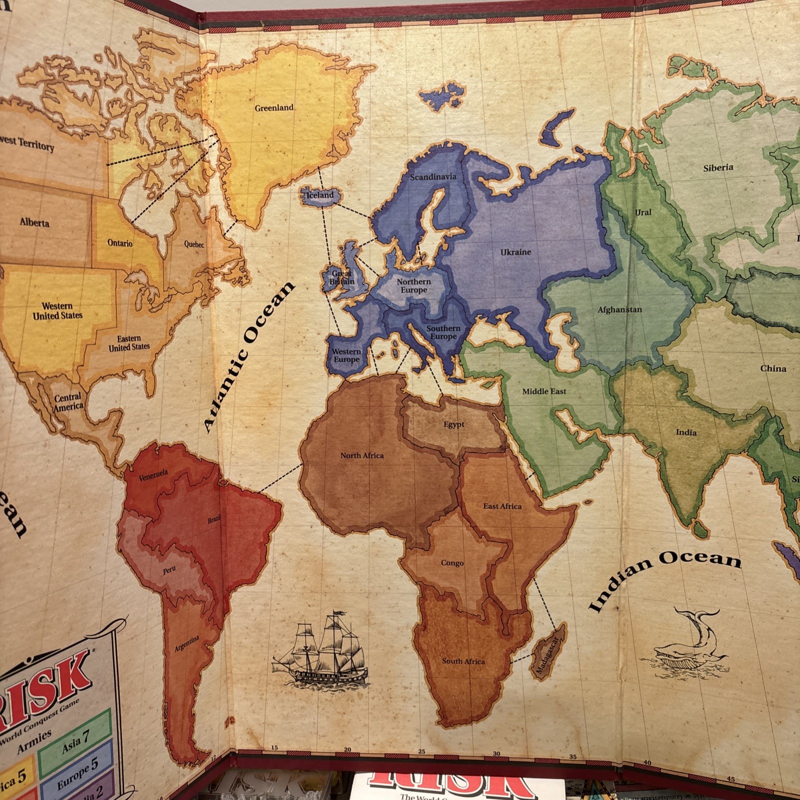 RISK The World Conquest Game Vintage 1993 Parker Brothers Open Box