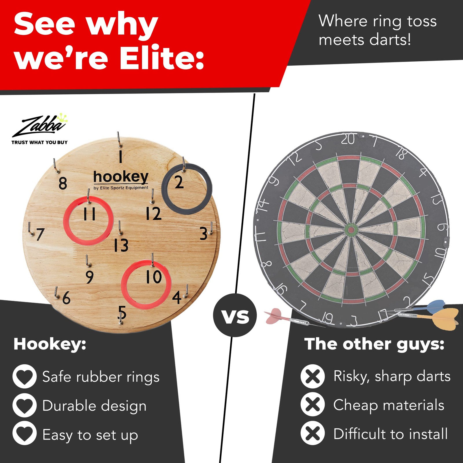 Elite Sportz Ring Toss Games for Adults & Kids – Wall Games for Indoor & Outdoor