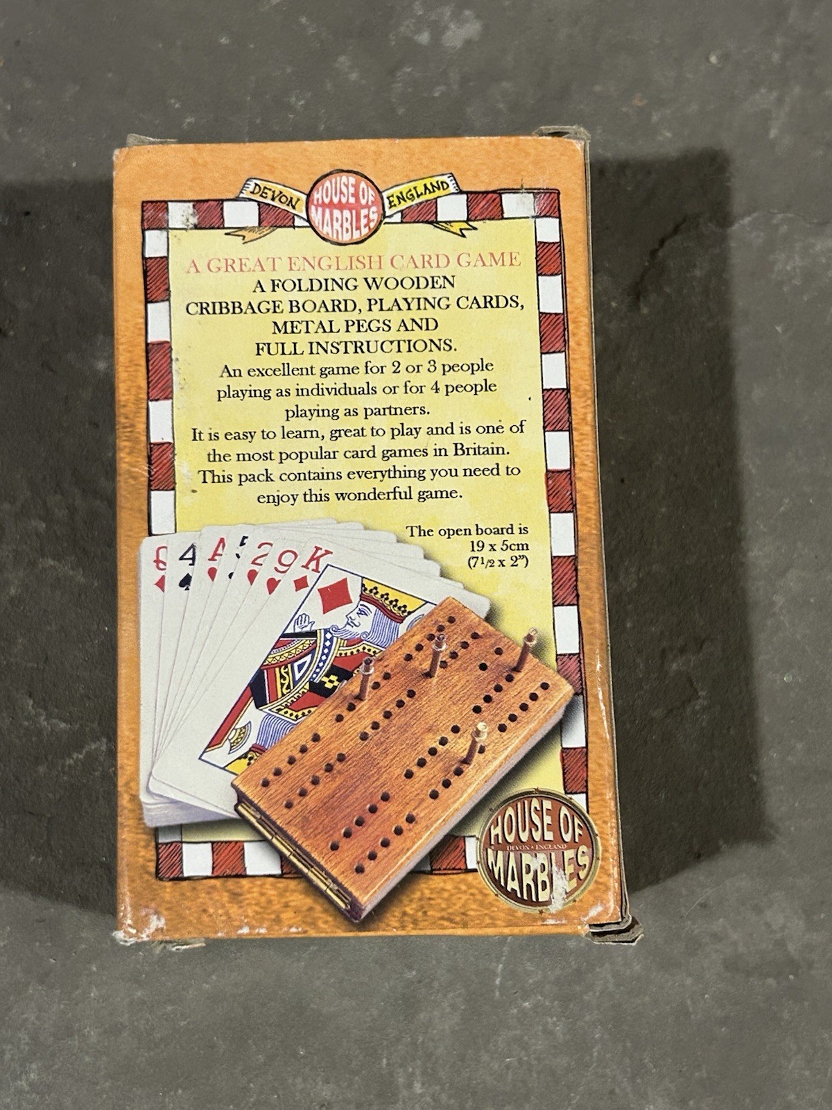 House of Marbles Folding Wooden Cribbage Set Board Game Cards – L