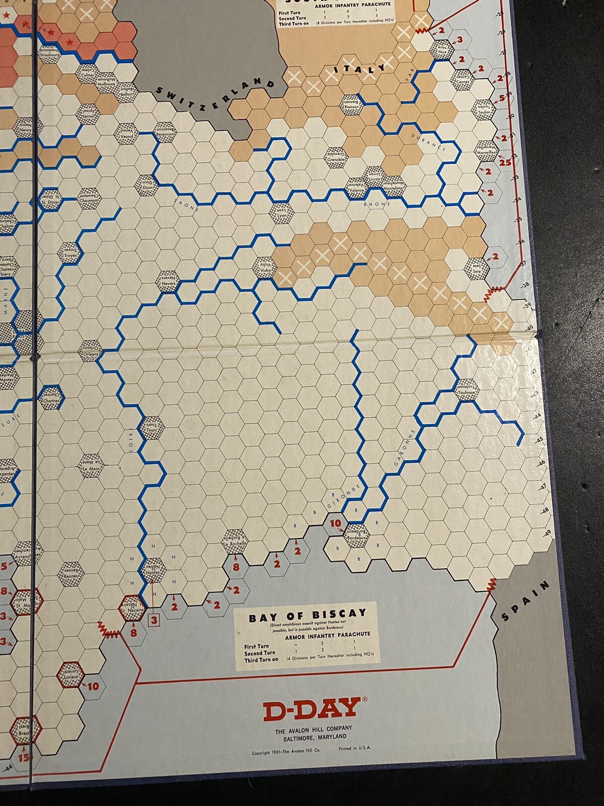 1961 Vintage Avalon Hill D-Day Invasion Board Game World War II WW2 War Strategy