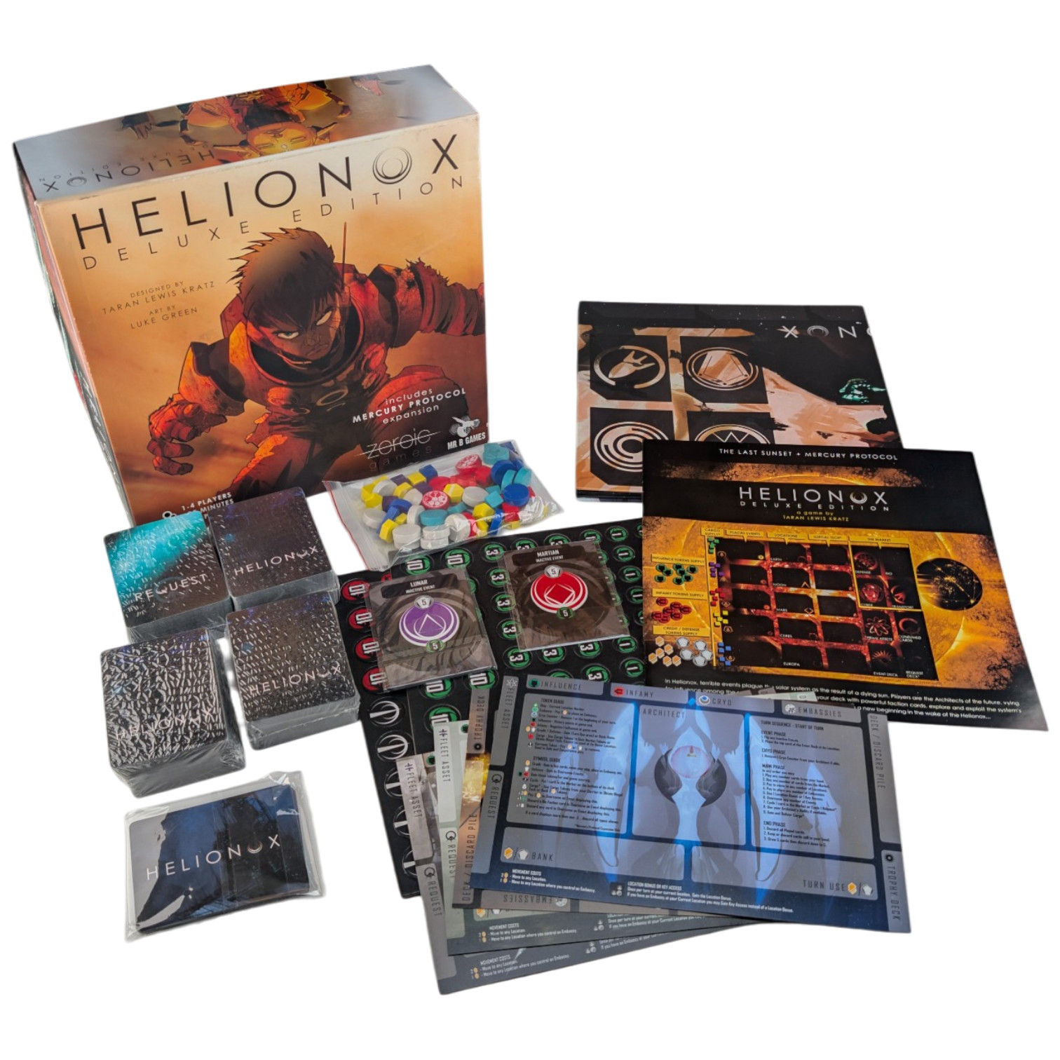Helionox Deluxe Edition Board Game, Mr B Games, Last Sunset, Mercury Protocol