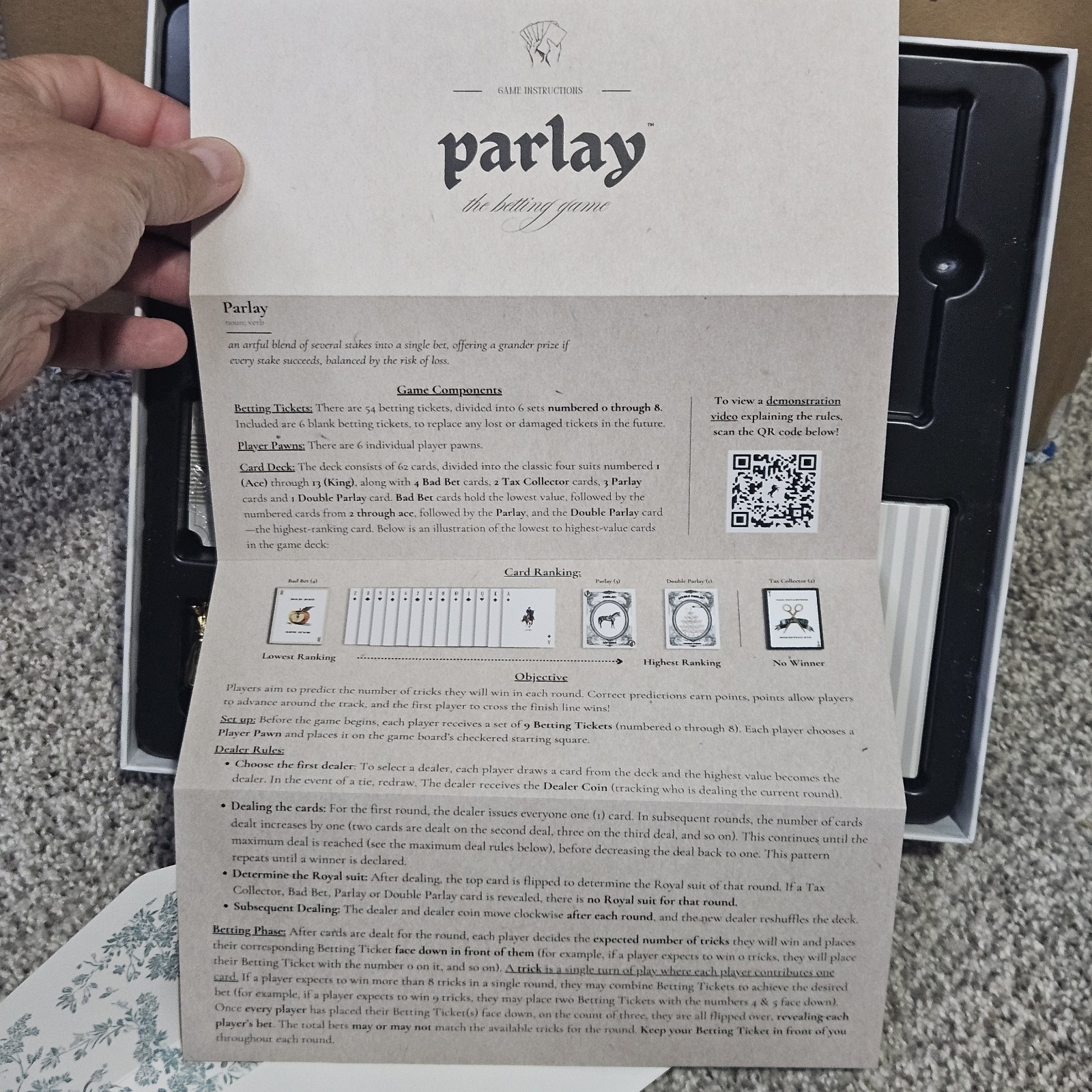 Parlay The Betting Game New Sealed Strategic Board Open Box Kickstarter PSE2511