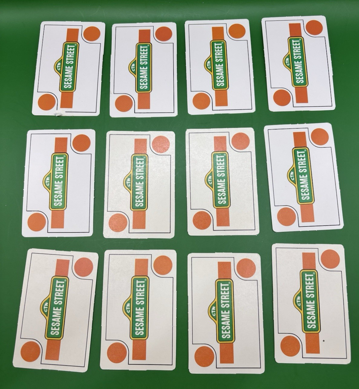 1987 Sesame Street Floor Games for Growing Replacement Part – 12 Orange Cards