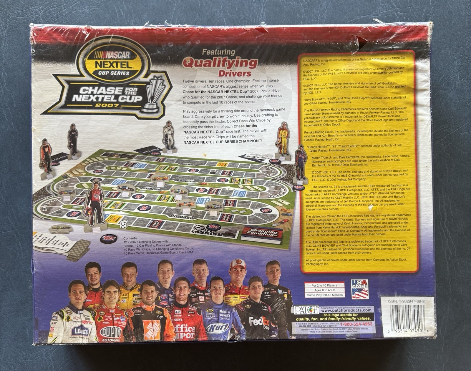 Patch Products NASCAR NEXTEL Cup Series Chase 2007 Board Game Qualifying Drivers
