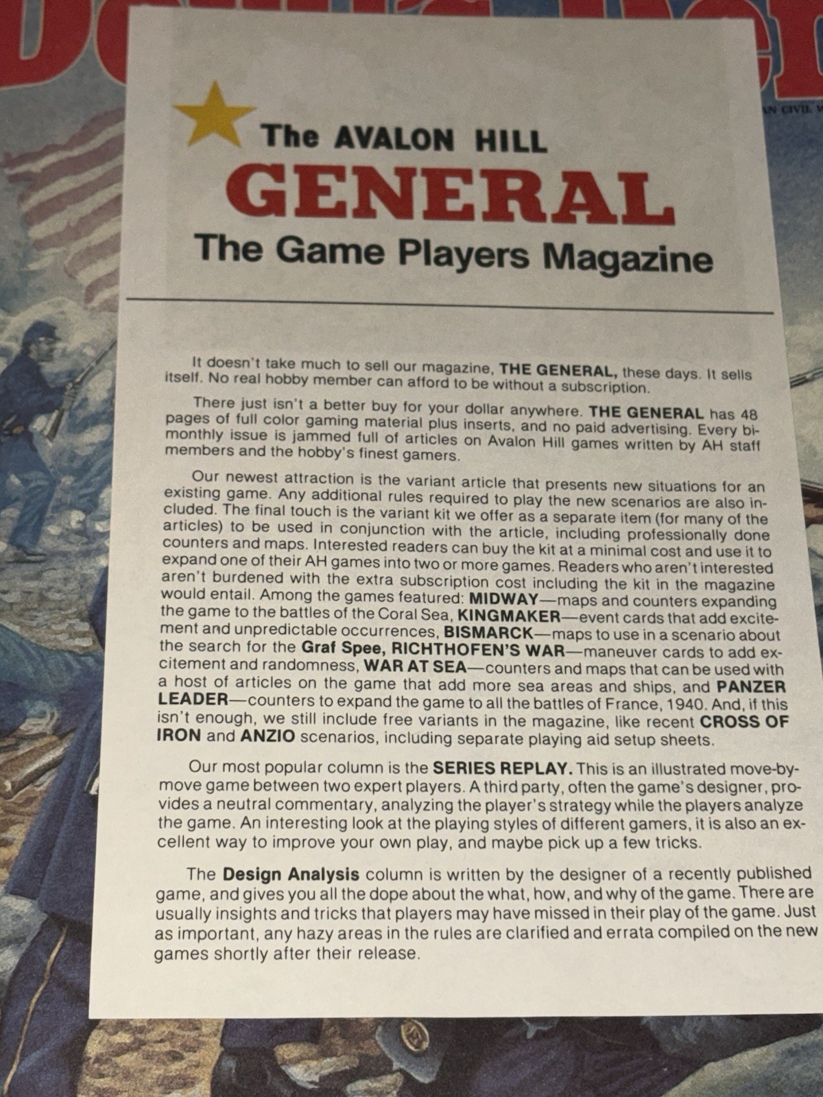 Devils Den American Civil War Game by The Avalon Hill Game Company 1985 Complete