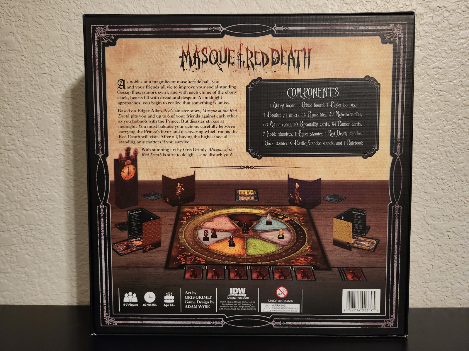 Edgar Allan Poe’s Masque of Red Death Board Game (4-7 Players) Complete Clean