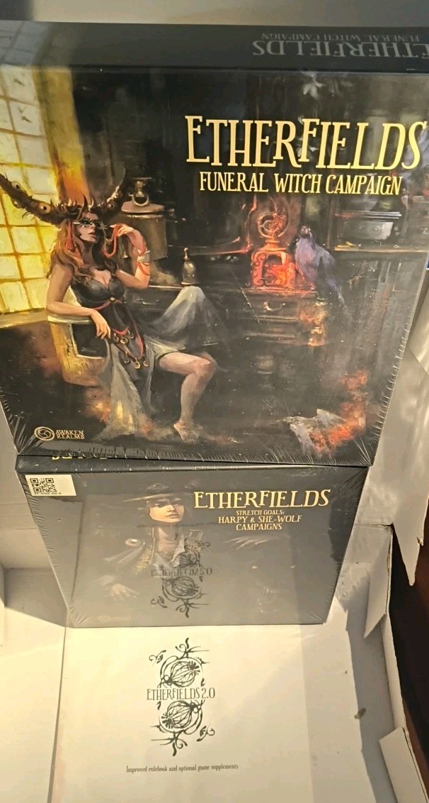 Etherfields Lot Kickstarter 2.0 Campaign, Harpy & She-Wolf, Funeral Witch SEALED