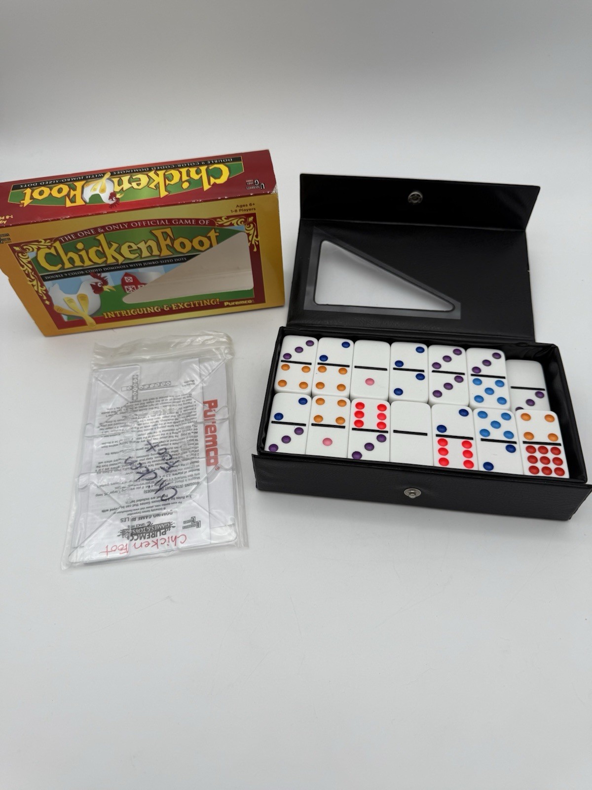ChickenFoot Professional Size Double 9-color Dot Dominoes – Professional Size