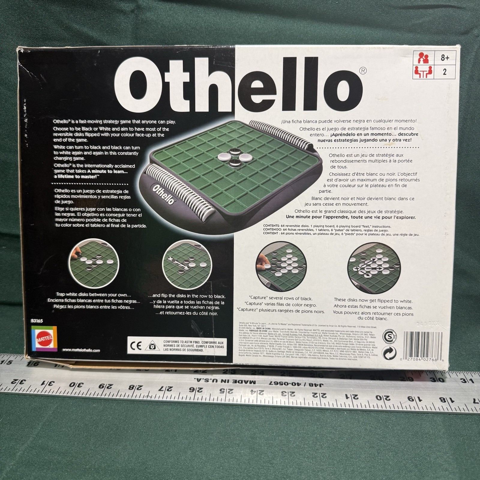 OTHELLO – Strategy – 2-Player Board Game – Mattel – 2005 – COMPLETE – Free Ship
