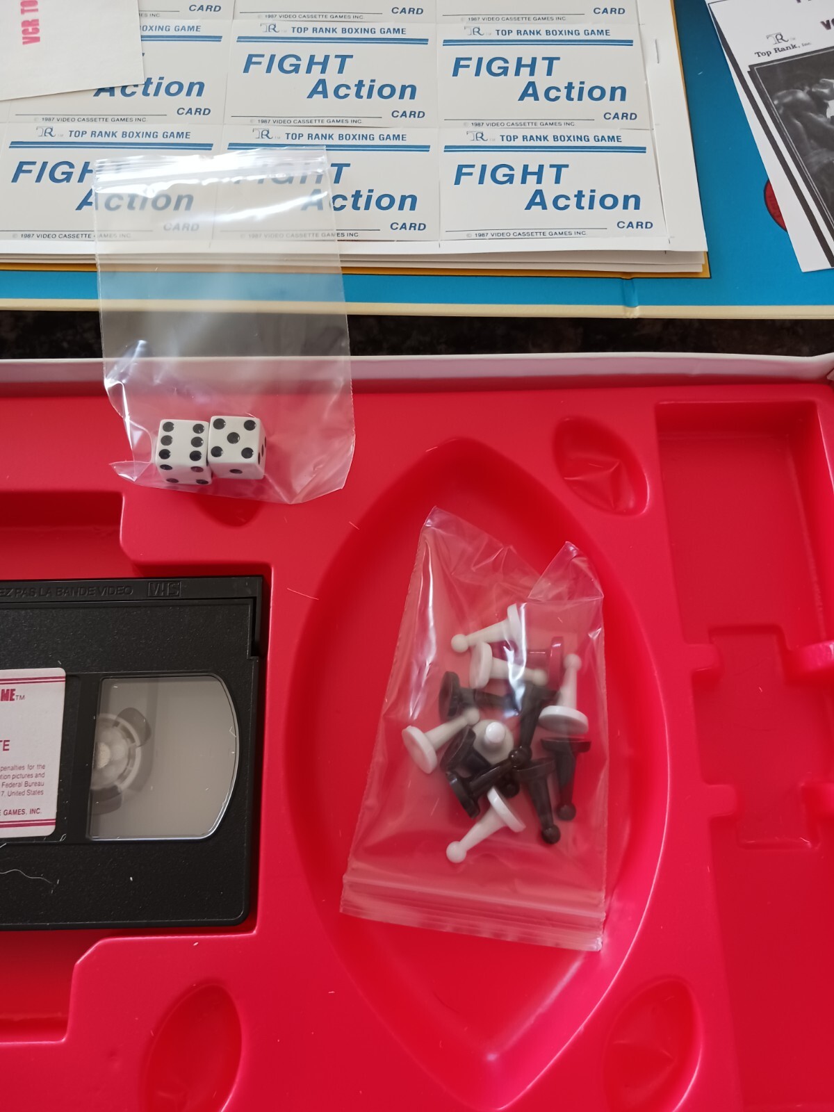 Video Cassette Games Boardgame VCR Top Rank Boxing Open But Unpunched.
