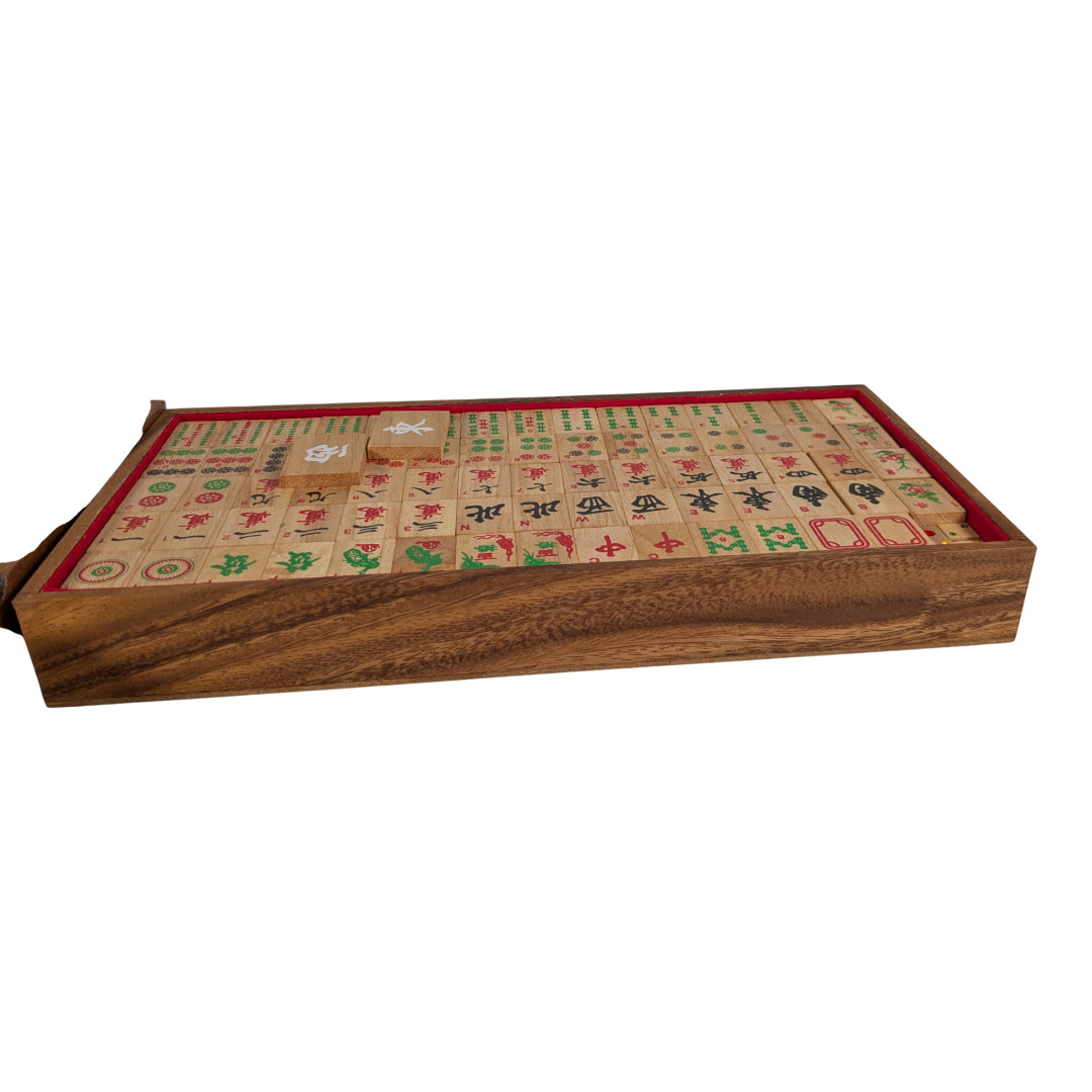 Thai Thailand Wooden Rainwood Mah Jong Set Fair Trade