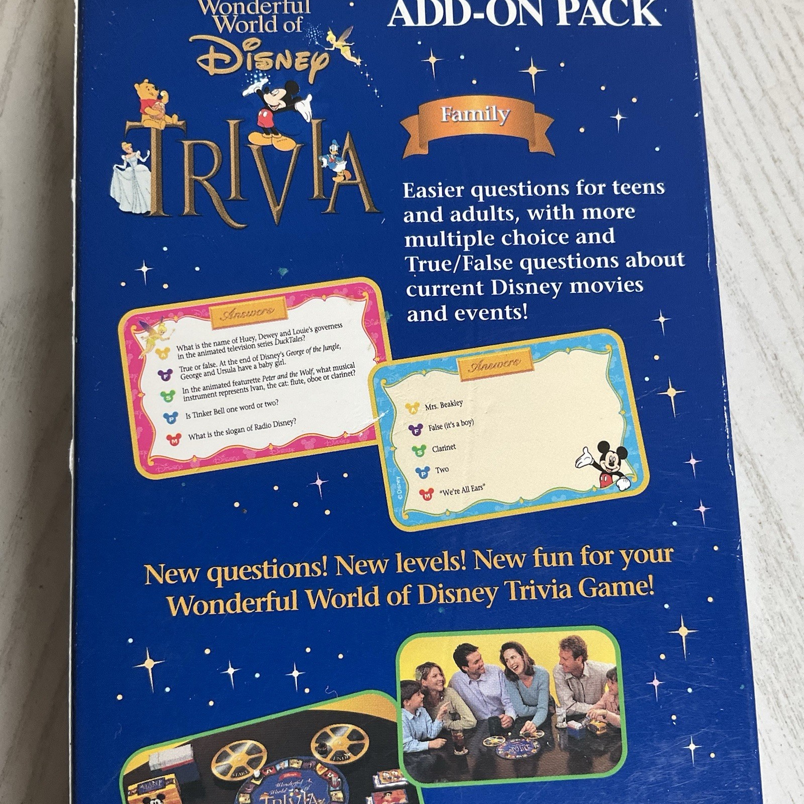 The Wonderful World of Disney Trivia Game 800 Questions Add-On Pack – 1998 – NEW