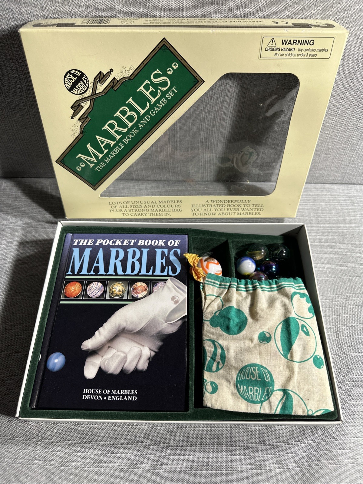 Vintage Marbles Original “Marble Book & Game Set” House of Marbles Opened