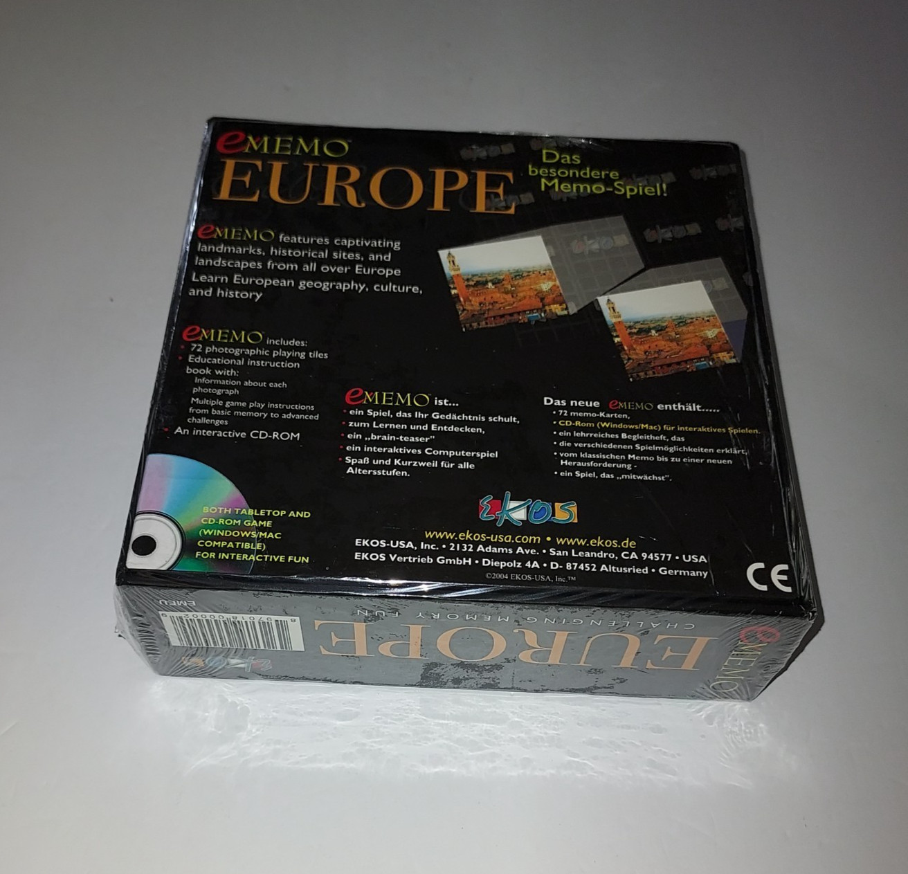 eMemo EUROPE 72 Photographic Tile Matching Game & CD-ROM Game NEW Memory Fun