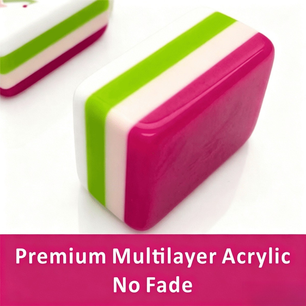Rose Red Green Multilayer Acrylic American Mahjong Tiles 160-Piece