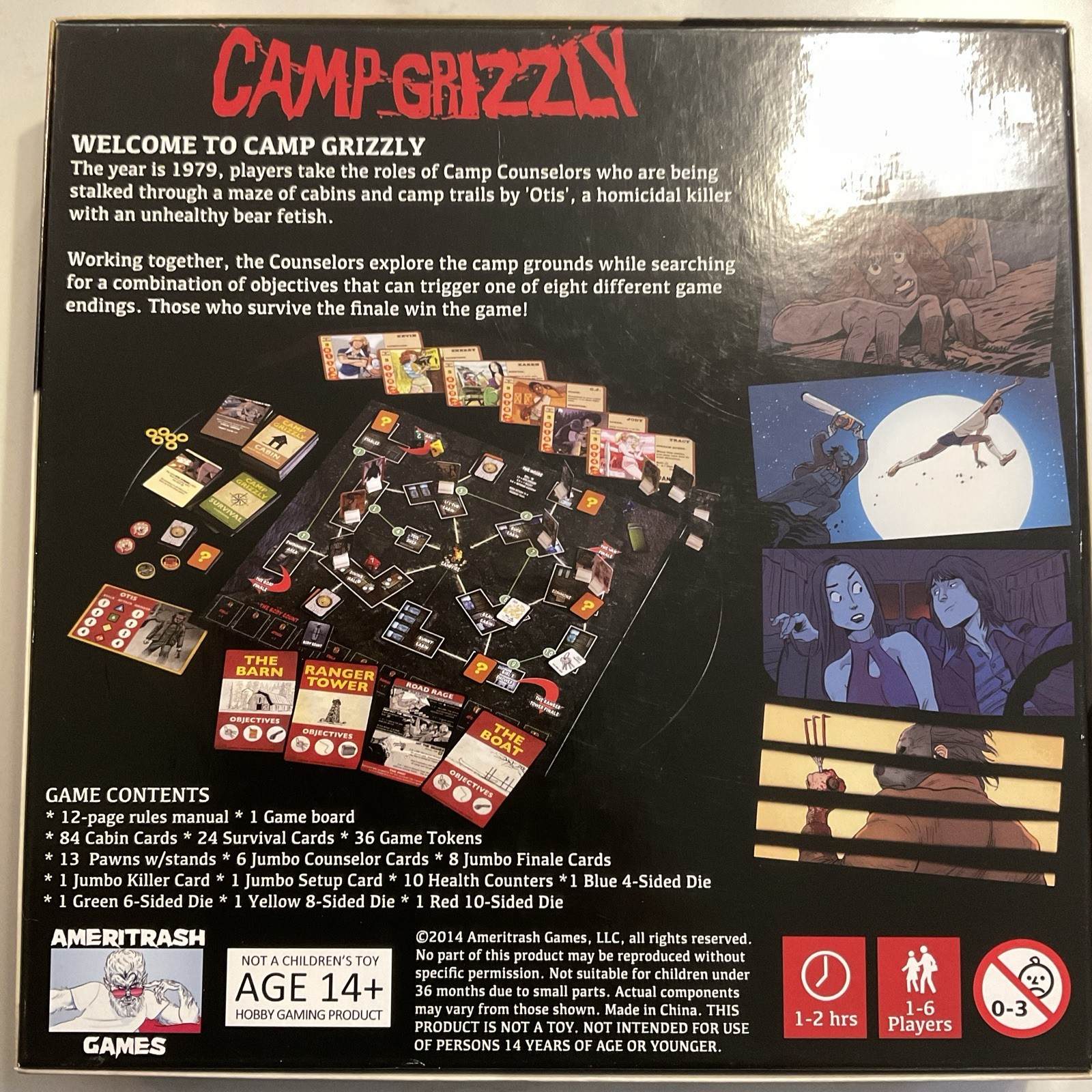 Camp Grizzly First Edition Survival Board Game Cult Classic with RARE Miniatures