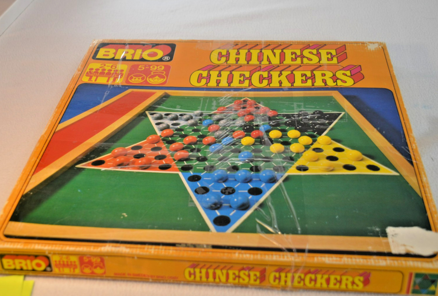 Brio Chinese Checkers Wooden Marbles Board Game Sheden 1970 Ages 5-Up Complete
