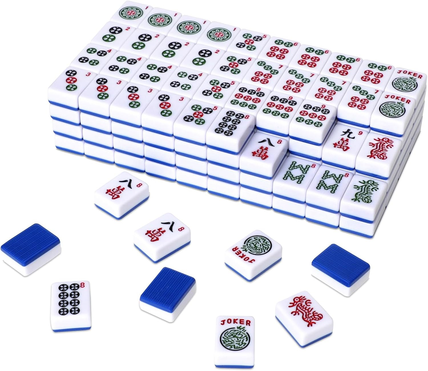 TIASUSAN American Mahjong Tile Set with 166 Navy Blue Back Tiles
