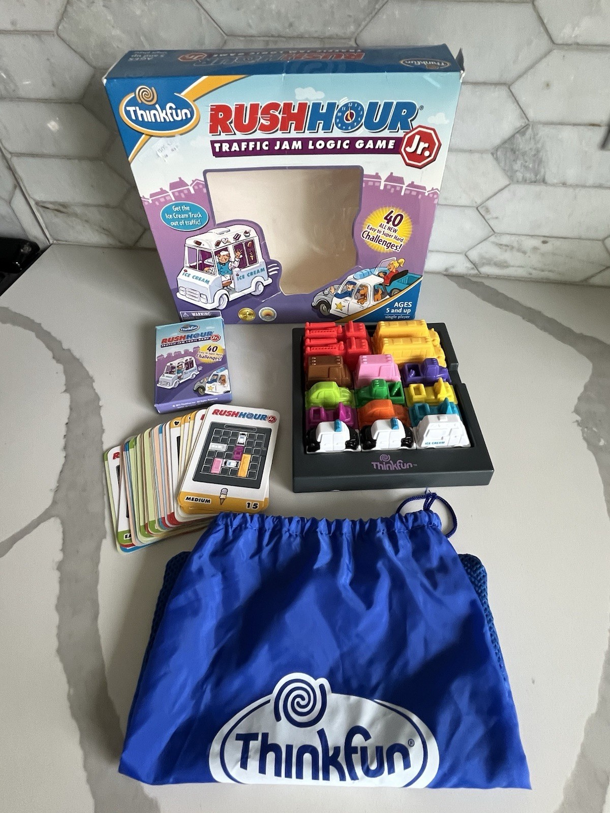 Rush Hour Jr. Traffic Jam Logic Game ThinkFun Puzzle Police Ice Cream Truck