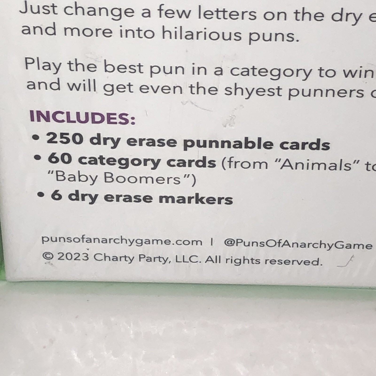 Puns of Anarchy The Outrageous Pun Making Party Game New Sealed Ages 15+