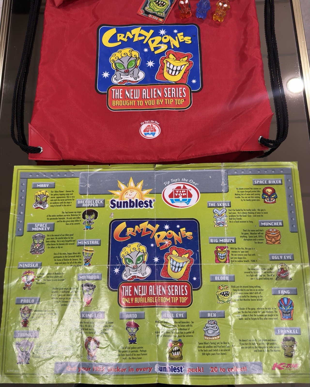 Gogo’s Crazy Bones Sunblest Aliens Ice Cream Australia 2001 K-Zone Tip Top Bundle