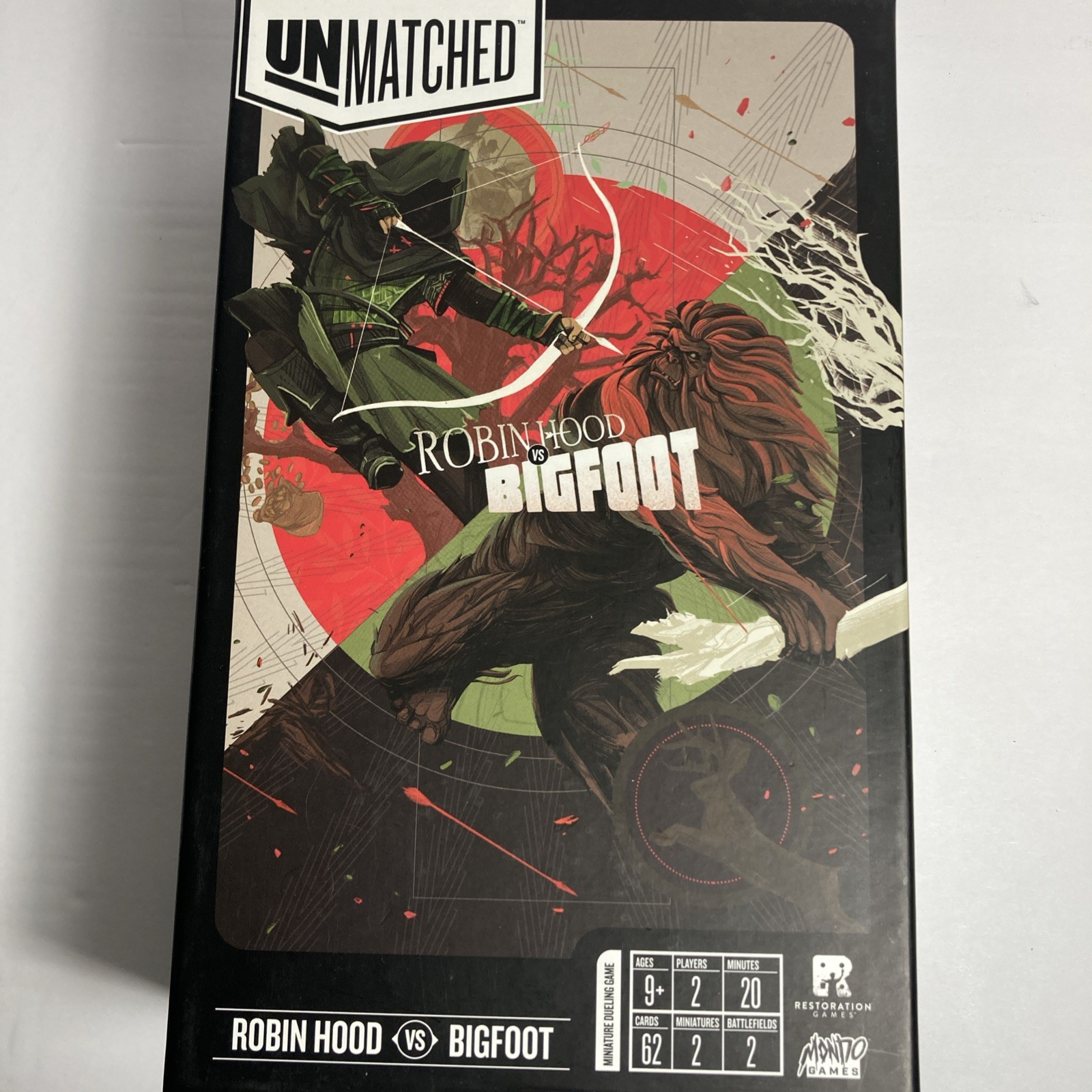 Restoration Games – Unmatched: Robin Hood VS Bigfoot (2019) – COMPLETE! RARE