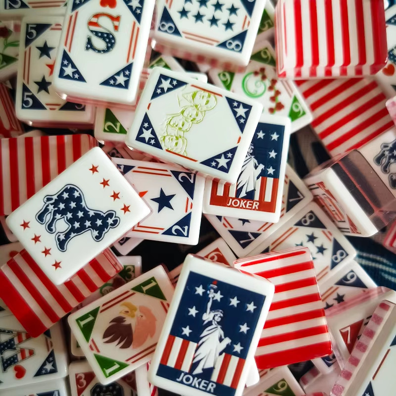 Premium American Mahjong Set 160pcs – American Story TILES + MAT