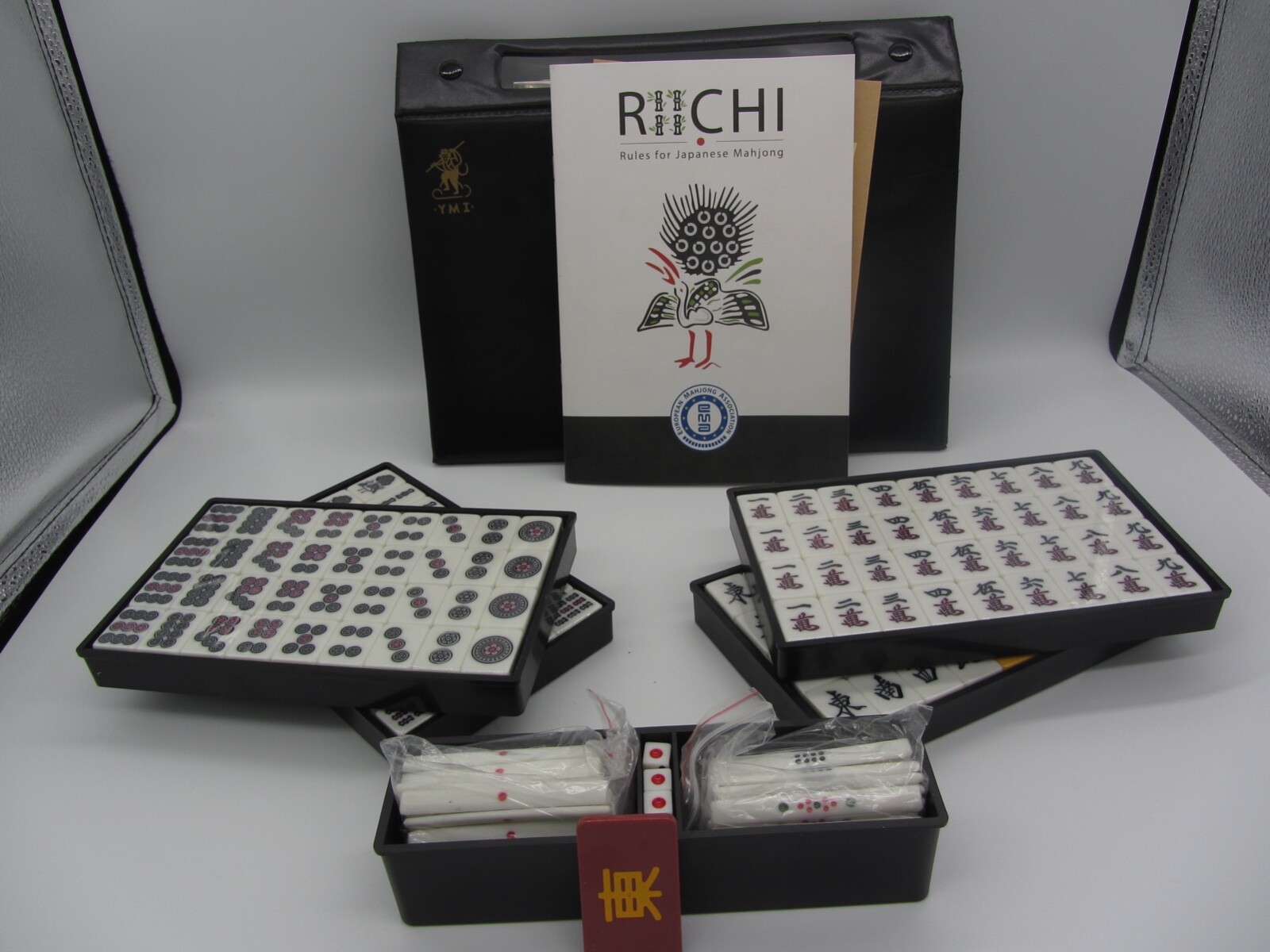 Yellow Mountain Imports Japanese Riichi Mahjong Set Yellow / White Brand New!!!