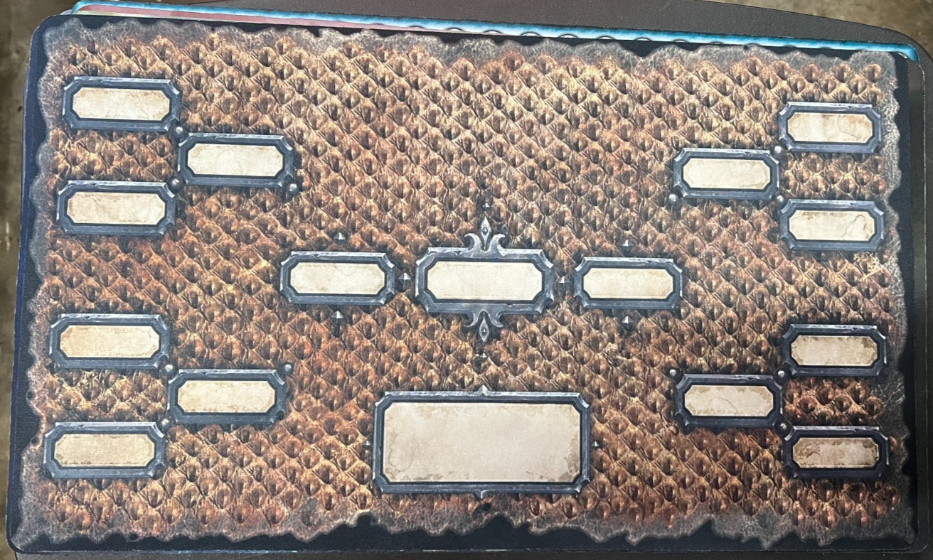 Playmat with a Bracket-Style Tournament Layout designed for tabletop games