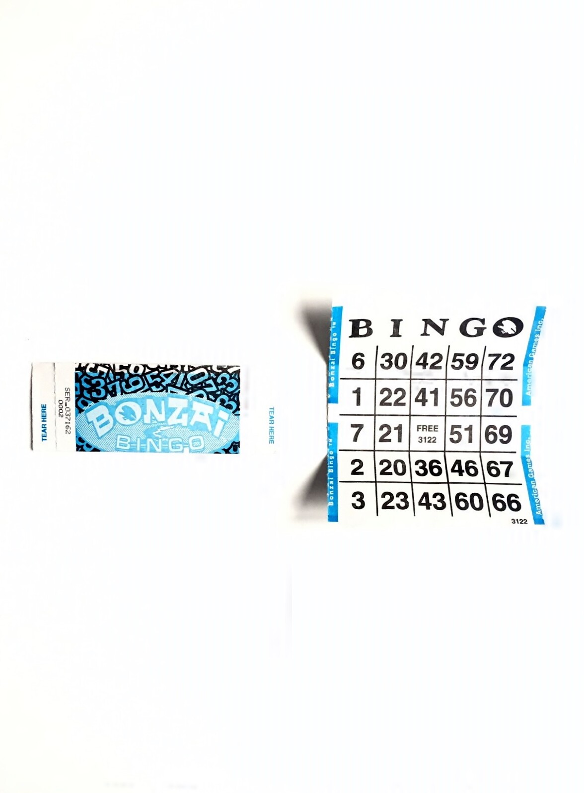 1 on Single Face Bingo Folded/Sealed Paper Cards- Pack of 500- Bonzai Style Blue
