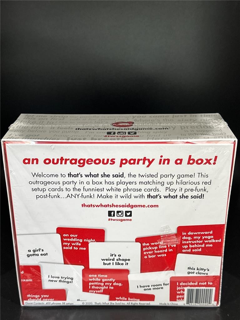 That’s What She Said The Party Game of Twisted Innuendos NEW Sealed